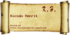 Kocsán Henrik névjegykártya